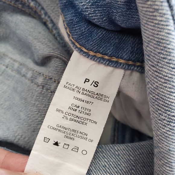 GARAGE stretch denim overalls light wash blue jeans straps short shorts Small - Picture 8 of 10